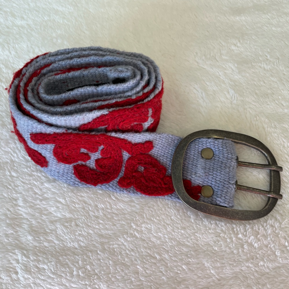 Sundance Embroidered Wool Belt